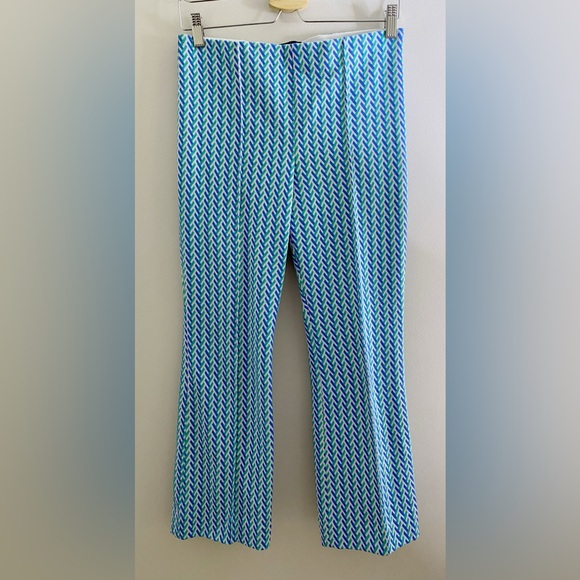 Anthropologie The Margot Kick-Flare Cropped Pants by Maeve SIZE S blue n… - Picture 5 of 7